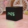 Часы будильник Деревянный кубик с термометром - Часы будильник Деревянный кубик с термометром