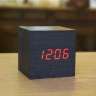 Часы будильник Деревянный кубик с термометром - Часы будильник Деревянный кубик с термометром